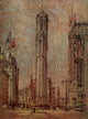 The New New York 1909 Poster Print by Joseph Pennell featuring the iconic New York Times Building.