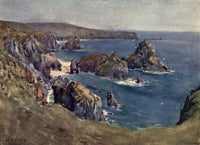 Cornwall 1915 Kynance Cove Poster Print by George F. Nicholls