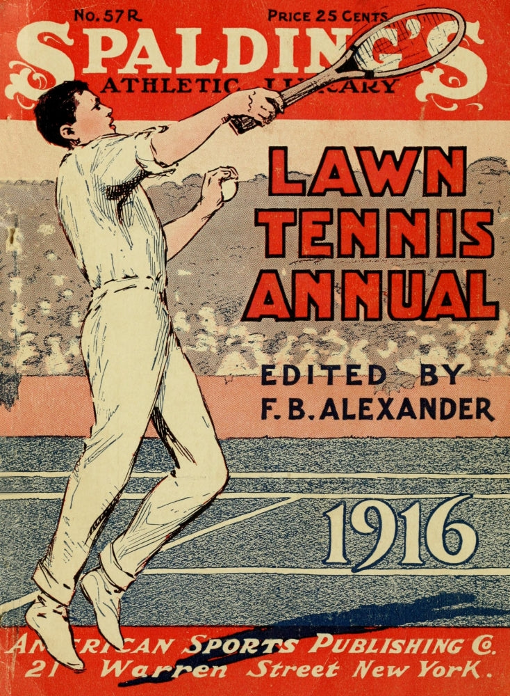 Spalding's Lawn Tennis Annual 1916 Poster Print - Vintage Tennis Artwork