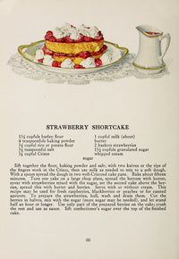 War Time Recipes 1918 Strawberry Shortcakes Poster Print featuring a vintage dessert illustration.