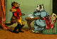 Miss Mouser's Tea Party 1870s Reading Invitation Poster Print featuring a whimsical mouse tea party.