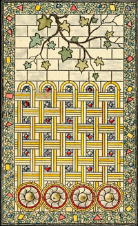 Belcher Mosaic Glass 1886 poster print by Alfred Pilgrim, vibrant colors and intricate details.