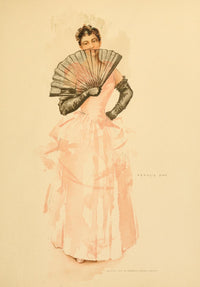 Point Lace & Diamonds 1891 Flirting with Fan Poster Print by Francis Day