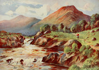 'On the River Conan' poster print by H.C. Begg showcasing the beauty of Ross-shire.
