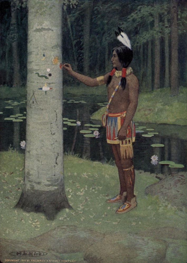 Story of Haiwatha Poster Print by Maria Kirk - Native American folklore artwork
