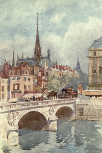 Cathedral Cities of France 1907 Pont Saint-Michel et la Sainte-Chapelle Poster Print by Herbert Marshall