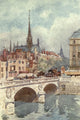 Cathedral Cities of France 1907 Pont Saint-Michel et la Sainte-Chapelle Poster Print by Herbert Marshall