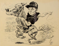 Turf in Caricature 1900 Poster Print by Jesse Sylvester showcasing early 20th-century culture.