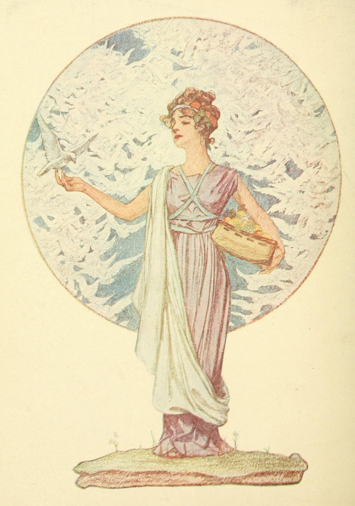 Happy Days 1917 Lady with Dove Poster Print by John Cecil Clay