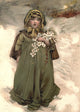 Christmas Roses 1886 Girl in Snow Poster Print by Lizzie Mack