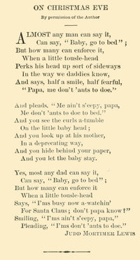 Christmas Selections 1906 On Christmas Eve Poster Print by J. Mortimer Lewis, holiday artwork