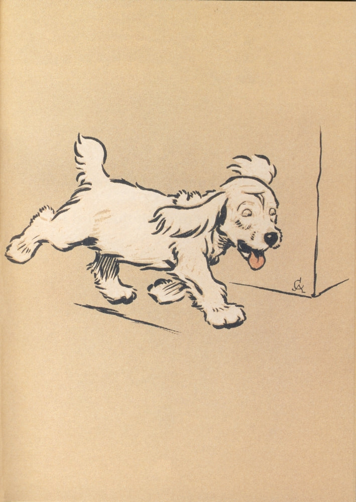 The White Puppy 1909 Ambling Along Poster Print by Cecil Aldin featuring a playful puppy.