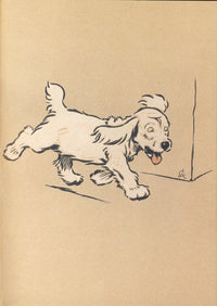 The White Puppy 1909 Ambling Along Poster Print by Cecil Aldin featuring a playful puppy.