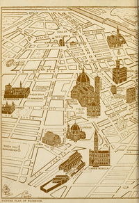 Florence 1912 Historical Map Poster Print showing detailed city layout.