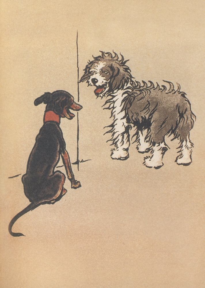 Bobtail Puppy Book 1914 Come With Me Poster Print featuring playful puppies.