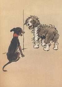 Bobtail Puppy Book 1914 Come With Me Poster Print featuring playful puppies.