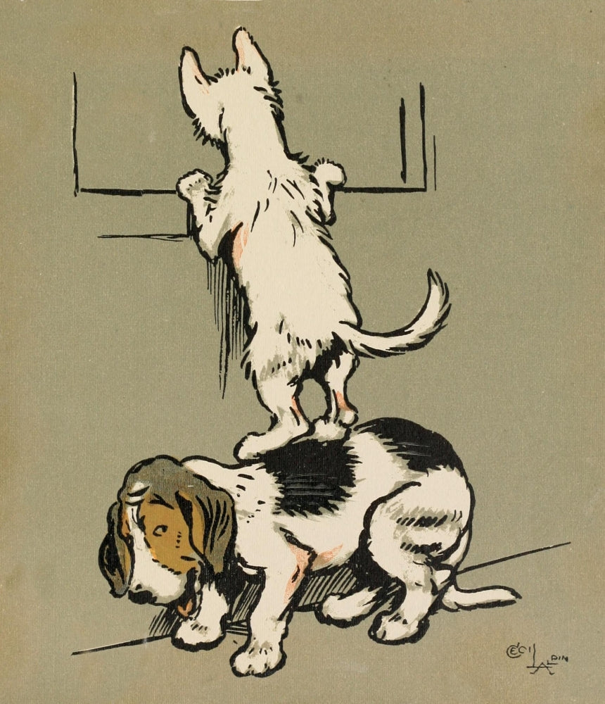 Cecil Aldin's Merry Party 1913 Leg-up Poster Print