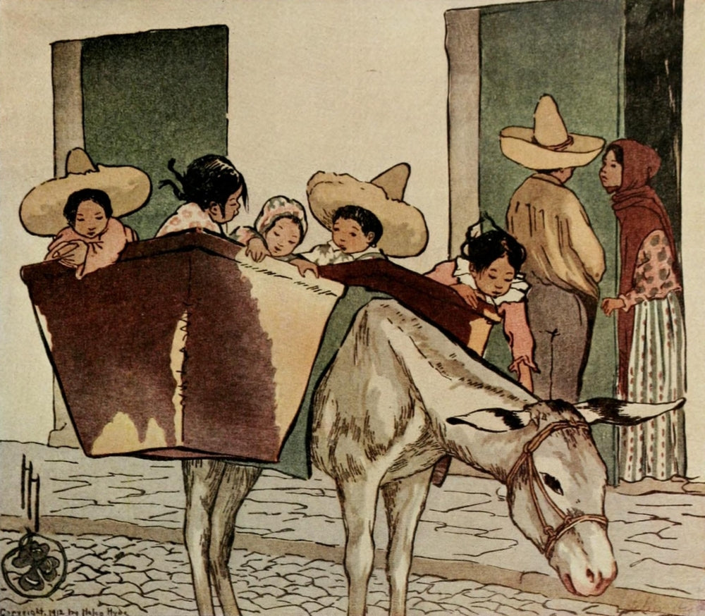 The Breadman's Donkey Poster Print by Helen Hyde, showcasing a charming donkey illustration.