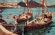 Naples Past & Present 1905 Unloading Boats Poster Print by Maurice Grieffenhagen
