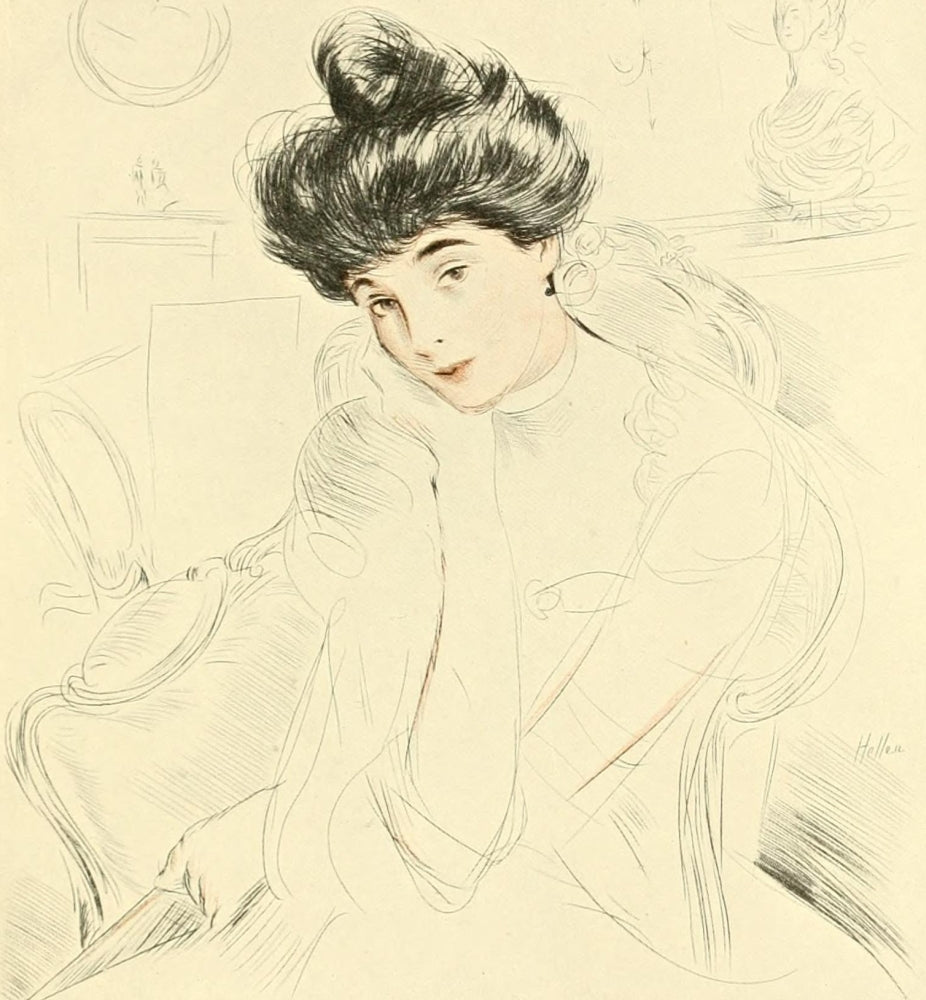 Study of a Woman 2 Poster Print by Paul César Helleu, elegant art piece for home decor.