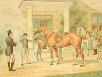 Day with the Harriers 1885 She Won't Want Spurs Poster Print by W.J. Hodgson, showcasing a classic hunting scene.