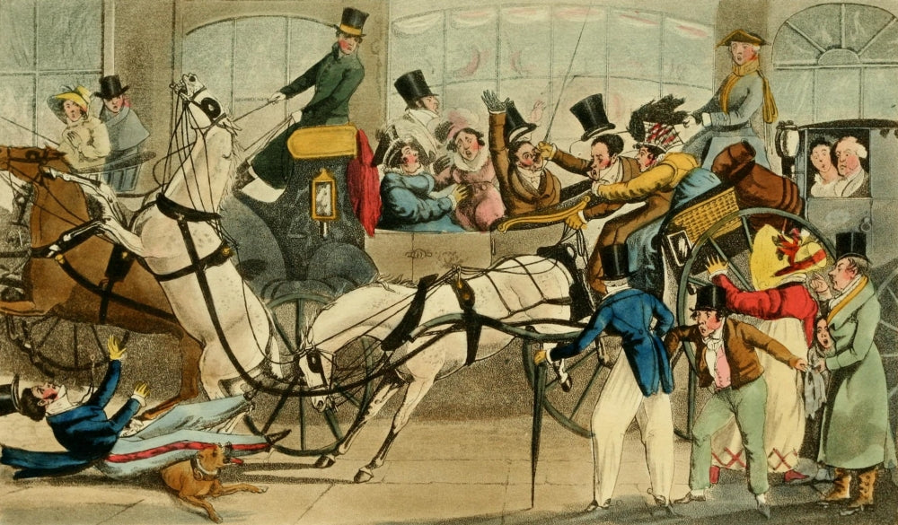 Sporting Repository 1904 Tandem Driving Poster Print by Henry Alken