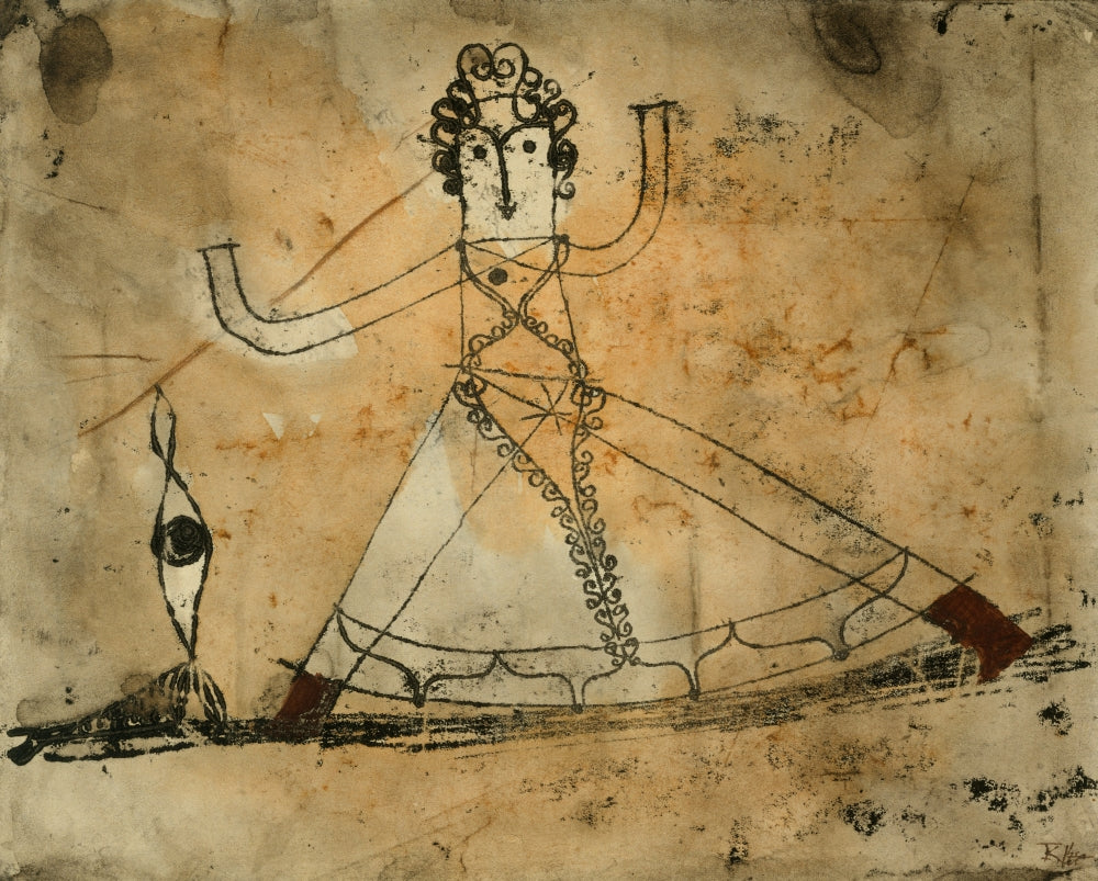 Classical Grotesque 1923 Art Print by Paul Klee