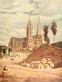 La Cathédrale de Chartres Art Print by Jean-Baptiste-Camille Corot