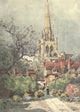Sussex 1906 Chichester Cathedral Poster Print by Wilfrid Ball, showcasing architectural beauty.