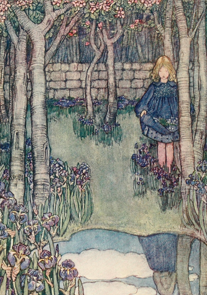 The Children's Book of Gardening 1909 Irises Poster Print by Winifred Cayley-Robinson.