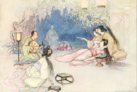 Green Willow 1910 Flower of the Peony Poster Print by Warwick Goble