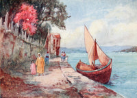 Turkey 1911 Boat in the Harbour Poster Print by Warwick Goble