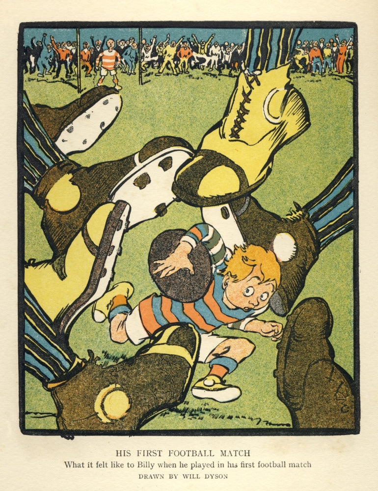 Hullo Boys, The Wireless Uncles' Annual 1924 - His First Football Match Poster Print by Will Dyson.