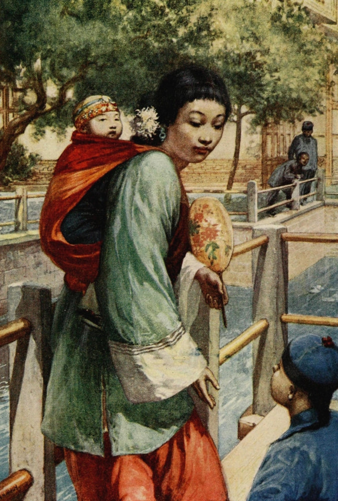 Girl & Baby China 1910 Poster Print by Norman H. Hardy