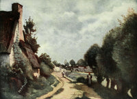 Les Chaumieres Corot 1910 Poster Print by Jean-Baptiste Camille Corot