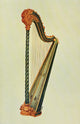 1921 Pedal Harp Poster Print by William Gibb showcasing musical elegance.