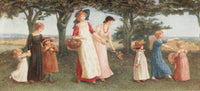 Kate Greenaway 1905 Spring Time Poster Print showcasing vibrant spring motifs.
