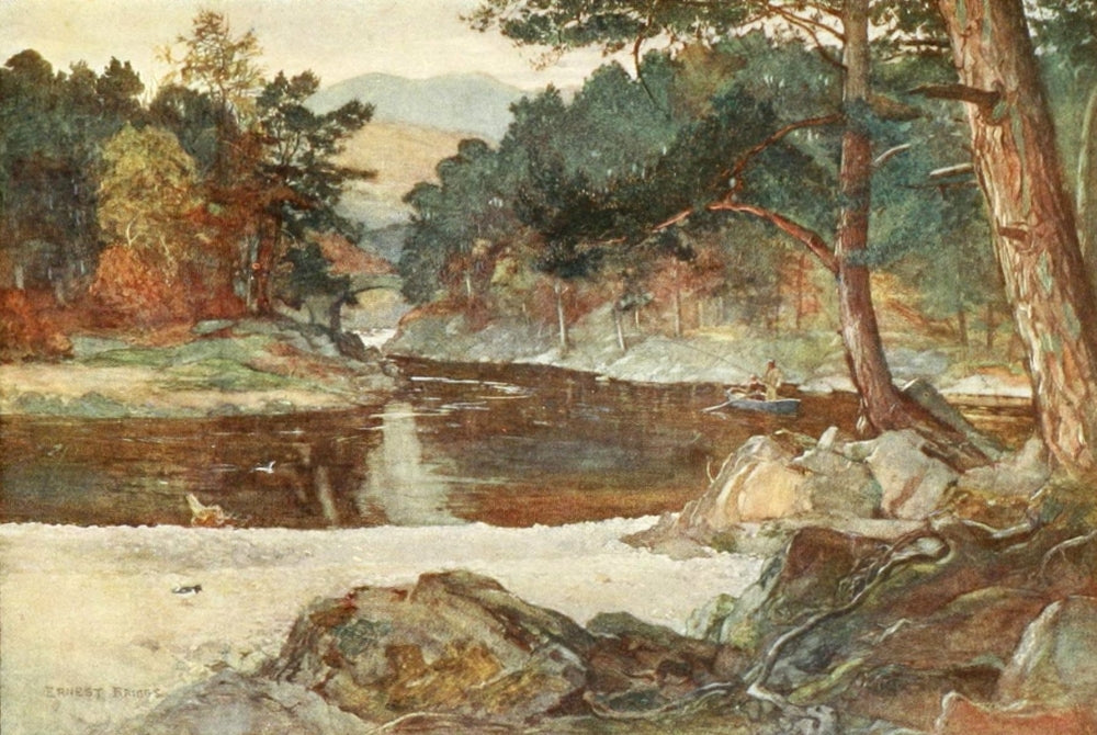 Angling & Art in Scotland 1908 River Tummel at Pitlochry Poster Print by Ernest Briggs, showcasing scenic beauty.