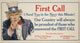 WWI 1917 First Call Poster Print by James Montgomery Flagg