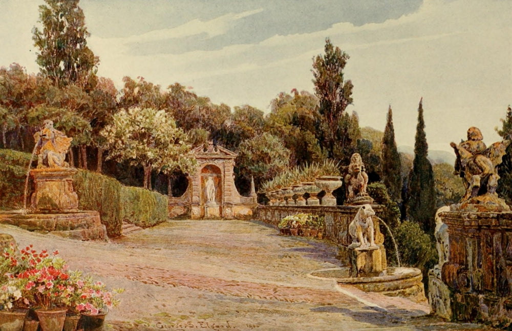The Studio 1904 Upper Terrace, Villa Imperiale, Genoa Poster Print by George S. Elgood