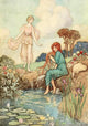 The Fairy Book 1913 She Let Her Hair Fall Loose Poster Print by Warwick Goble