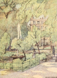 A Wanderer in London 1906 Poster Print by Nelson Dawson, capturing the beauty of Temple Gardens.