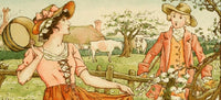 Where Are You Going Pretty Maid Poster Print by Kate Greenaway, charming children's artwork.