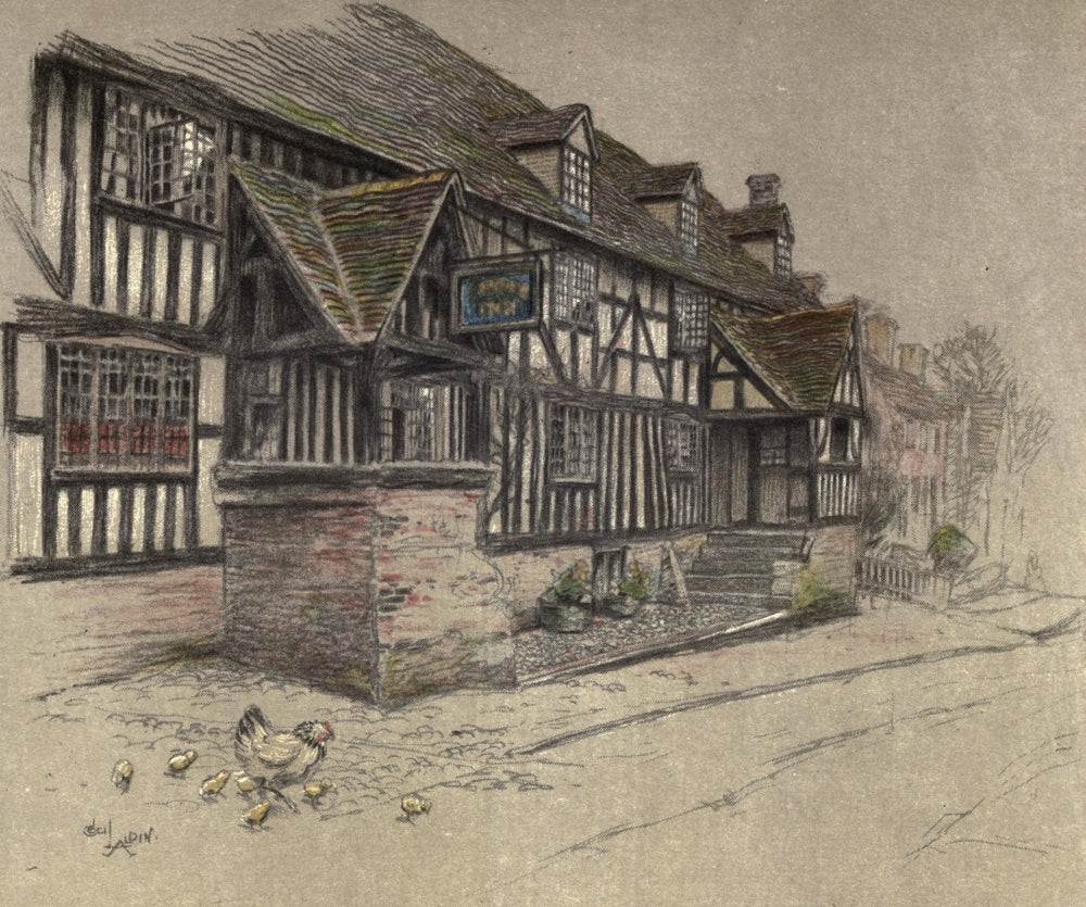 Old Inns 1921 The Angel Inn Woolhampton Poster Print by Cecil Aldin