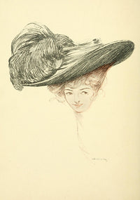 Happy Days 1917 Lady with Large Feather Hat Poster Print by John Cecil Clay