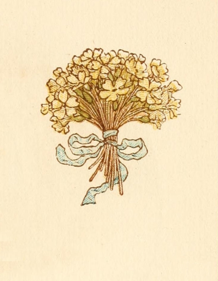 Language of Flowers 1884 Posy with Ribbon Poster Print by Kate Greenaway