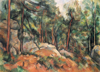 In the Forest fine art print by Paul Cézanne showcasing a serene forest scene.