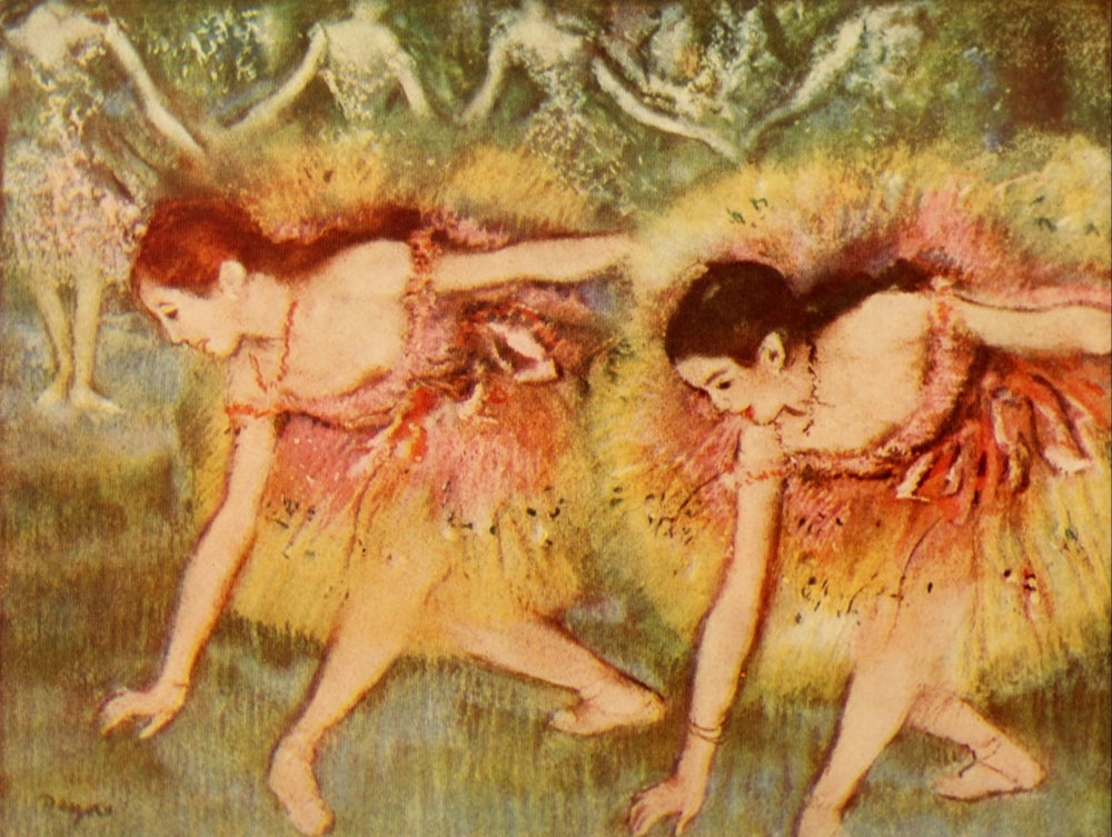 Two Dancers Poster Print by Edgar Degas - Elegant ballet artwork