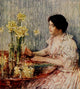 The Jonquils Poster Print by Childe Hassam featuring blooming flowers.