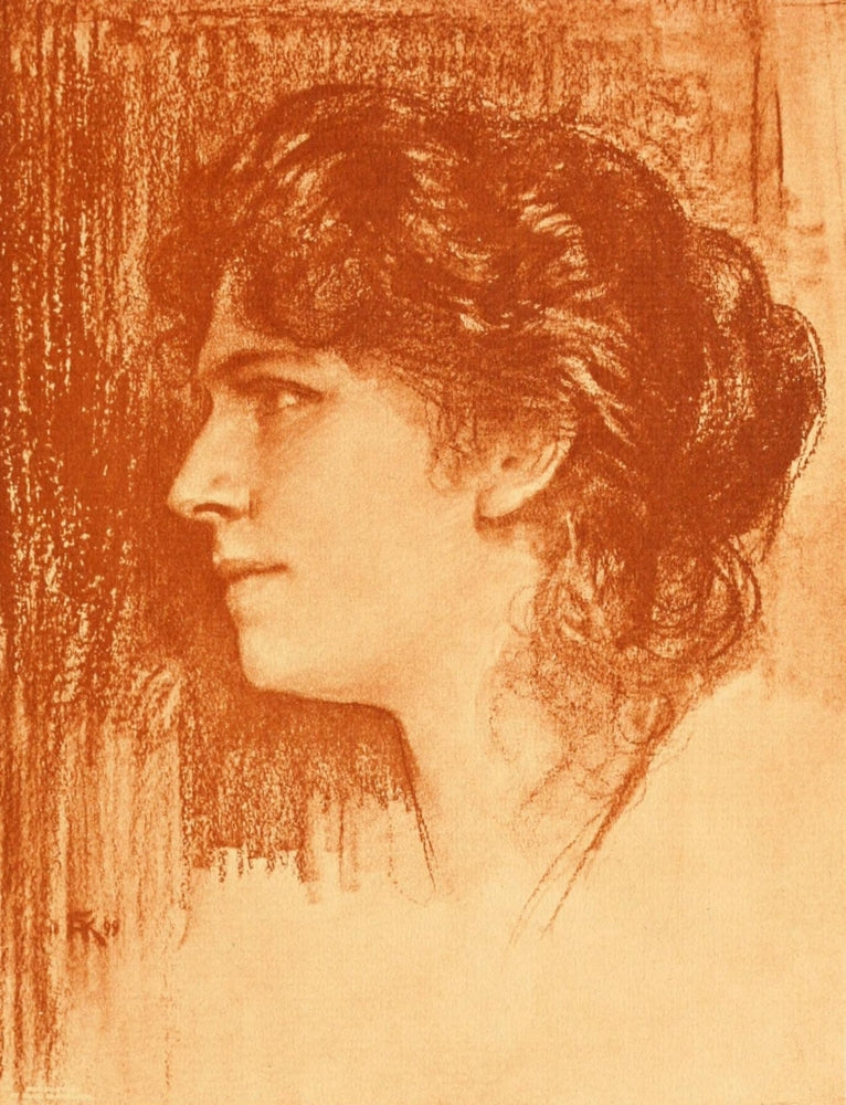 Sanguine Study Art Print by Friedrich von Kaulbach featuring rich tones and intricate details.